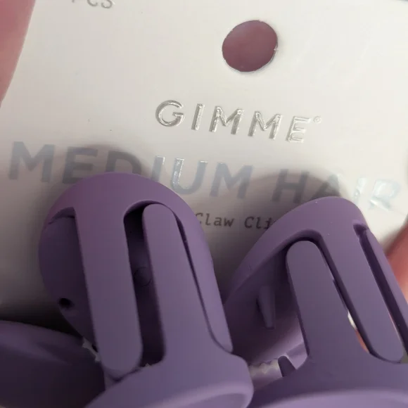 Flower Hair Clips Purple and Cream - Picture 3 of 5